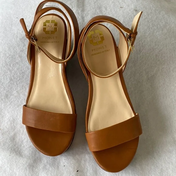 Monet Platform/Wedge Open Toe Shoes Size 7M - Picture 3 of 10